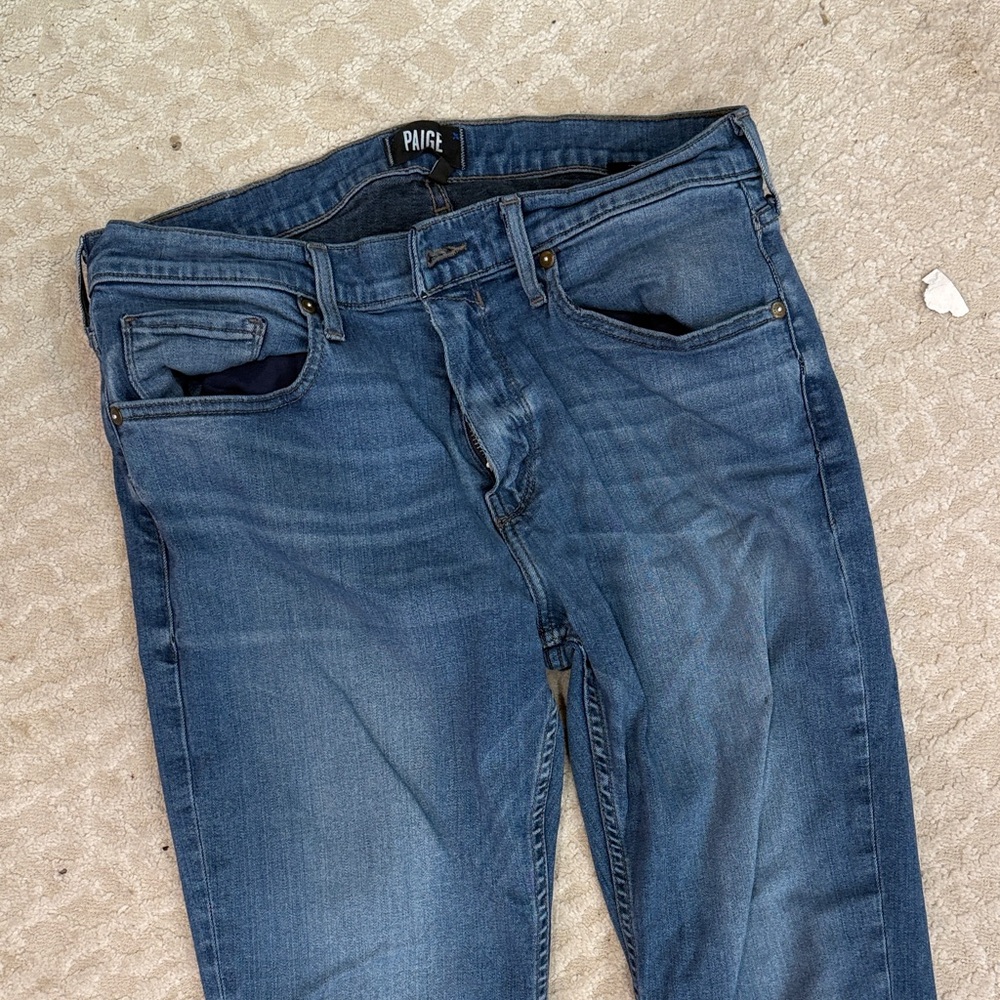 PAIGE Men's Dark Blue Slim Jeans